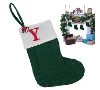 Chaussettes de Noël familiales brodées initiales lettres décoratives | Petites chaussettes de Noël pour fenêtre, dortoir, maison, porte, mur, fête, Y