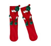 Chaussettes de Noël fantaisie avec motif main magnétique pour enfants, cadeau de fête pour enfants, Aimant de Noël rouge, taille unique