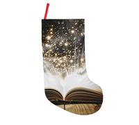 Chaussettes de Noël imprimées avec livre magique 45,7 cm - Décorations festives et cadeau personnalisé