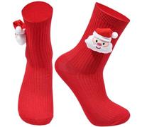 Chaussettes de Noël magnétiques amusantes qui tiennent la main, cadeaux amusants pour adultes, couples, femmes, hommes, cadeaux de Noël pour petit ami, petite amie, meilleur ami, Père Noël rouge