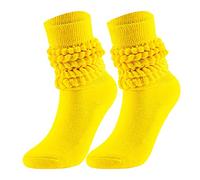 Chaussettes de Noël neutres pour homme et femme, chaussettes à bulles moyennes et hautes pour hommes et femmes, chaussettes identiques et collants rayés, jaune, Taille unique
