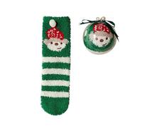 Chaussettes de Noël pour femmes et filles, cadeaux, mignons, drôles, confortables, moelleuses, pour l'hiver, pantoufles chaudes, chaussettes de Noël pour enfants, vert, taille unique