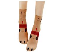Chaussettes de Noël pour petites filles de 4 à 5 ans - Chaussettes de Noël pour femme - En coton imprimé - Épais - Chaussettes de compression - Petite taille