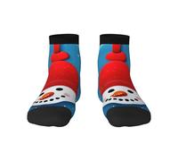 Chaussettes de Noël respirantes en carton imprimé bonhomme de neige printemps automne maison adulte entraînement toutes saisons, 2 Noir-1, taille unique