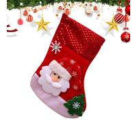 Chaussettes de Noël rouges | 10 x 7 pouces Bas et support de Noël avec motif - Décoration de Noël festive, grands bas de famille pour la décoration de la maison, vacances,