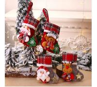 Chaussettes de Noël,Sac de Bonbons Bas de Décoration de Noel,ac Cadeau de Noël,Ours,élan,Snowman,Décoration d'arbre de Noël,4pcs