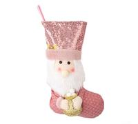 Chaussettes de Noël suspendues avec paillettes scintillantes, pour créer une atmosphère festive dans toute la maison cette saison (A)