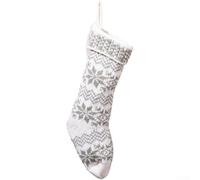 Chaussettes de Noël tricotées à motif flocon de neige pour la décoration de la maison et le rangement de friandises en tissu polyester durable (lot de mélanges)