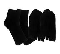 Chaussettes de Pédicure Anti-uv Noires, 2 Paires, Style Bateau | Tissu Réutilisable, Enfilage Rapide, Bout Ouvert et Coupe Plate, pour Lampes UV et Soins D’ongles