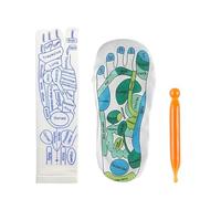 Chaussettes de pied - Tableau imprimé de points de massage, mélange de coton élastique doux, carte sur les côtés avec tige en résine, pack de soulagement de la tension des pieds fatigués