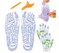 Chaussettes de point de pression, chaussettes de réflexologie points de pression,Ensemble de chaussettes et gants avec outil de massage Trigger Point | Outil de massage des pieds, soulage les pieds