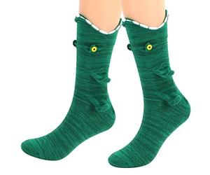 Chaussettes De Poisson, Chaussettes mi-mollets Chaussettes De Amusantes, Chaussettes Tricotées En Crocodile Animal, Motifs Tricotés À La Mode Poignets Tricotés Fantaisistes Pour Unisexe Dans Le Sol