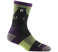 Chaussettes de randonn e l g res en laine m rinos Darn Tough Bear Town Micro Crew pour femme avec coussin - Taille L - Vert citron