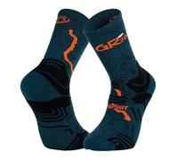 Chaussettes de randonnée BV SPORT SOCQUETTE TREK GR ''HAUTE - POLYAMIDE'' GR20 (VERT/ORANGE) 42-44