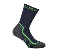 CMP Campagnolo Chaussette de trekking enfant Poly Mid Bleu/Vert fluo Taille 28/30