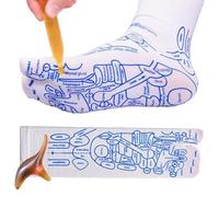 Chaussettes de réflexologie 1/2 pièces avec outil de massage des points de déclenchement - Chaussettes avec illustration des points d'acupuncture du pied, remède de soulagement des pieds avec stylo