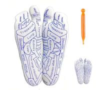 Chaussettes de réflexologie - 34 x 8,5 cm, motif de points d', tissu doux en coton, carte de pression imprimée avec bâton de massage | Équipement de bien-être pour un spa de relaxation quot