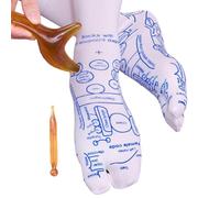 Chaussettes de réflexologie avec graphique des pieds pour pieds avec points marqués offrant une référence visuelle claire des méridiens du pied, chaussettes de réflexologie pour massage pour la