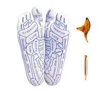 Chaussettes de réflexologie avec outil de massage des points de déclenchement, ensemble de chaussettes de massage réflexologie pour les pieds avec stylo d'acupression pour soulager la douleur des