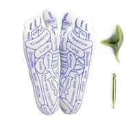 Chaussettes de réflexologie avec outil de massage des points déclencheurs, ensemble de chaussettes de massage des pieds de réflexologie avec stylo d'acupression pour soulager la douleur des pieds chez