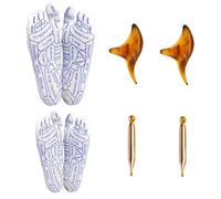 Chaussettes de réflexologie avec outil de massage des points déclencheurs, ensemble de chaussettes de massage de pieds de réflexologie avec stylo d'acupression pour soulager la douleur des pieds chez