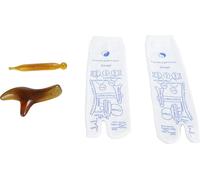 Chaussettes de réflexologie avec outils de massage coton élastique haute 2 orteils séparés acupressure petite taille
