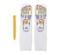 Chaussettes de réflexologie - Charte de coton, soulagement du stress, soins des pieds | Outil de massage des points de déclenchement, accessoire de relaxation (pour le bien-être à la maison, la