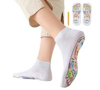 Chaussettes de réflexologie - Chaussettes de massage des pieds pour soulager le stress | Mélange de coton avec tableau de réflexologie imprimé, design de séparation des orteils, matériau extensible