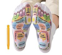 Chaussettes de réflexologie des pieds, chaussettes et outils de massage des pieds - Chaussettes avec carte du point de pression,Soulagement du stress en coton pour les soins du corps du corps fatigué