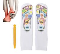 Chaussettes de réflexologie des pieds, chaussettes et outils de massage des pieds,Chaussettes de massage réflexologique | Soulagement du stress en coton pour les soins du corps du corps fatigué adulte
