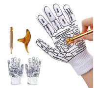 Chaussettes De Réflexologie - Gants De Réflexologie Avec Bâton De Massage | Outil De Massage Des Points | Remède Pour Soulager Le Pied Avec Les Doigts Pour Le Massage Des Pieds | Chaussettes