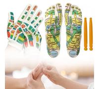 Chaussettes de réflexologie Pied Reflexology Acupression Socks, Gants ＆ 2 outils de massage pour les chaussettes de massage à la main