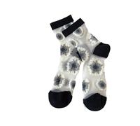 Chaussettes de réflexologie plantaire pour femme/fille - Dentelle - Maille - Chaussettes Crew - Transparentes - Chaussettes de vêtements - Chaussettes fines en nylon - Chaussettes d'été sans femme