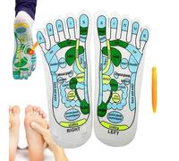 Chaussettes de réflexologie pour femmes, chaussettes de réflexologie plantaire | Chaussettes séparées en coton à cinq orteils,Outils de massage des pieds anglais avec outil de massage, chaussettes réf