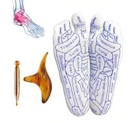 Chaussettes de réflexologie pour pieds - Set d'acupression manuelle, zones méridiennes corporelles | Tissu confortable élastique, diagramme imprimé haute précision, accessoire fatigue, produit idéal