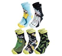 United Labels Rick and Morty Chaussettes pour hommes - Bas de sneakers pour hommes 40-45 (paquet de 5)