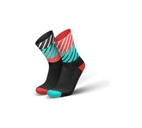 Chaussettes de running incylence diagonals noir rouge bleu
