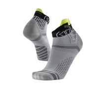 Sidas Chaussettes de running Run Feel – Mixte – Grip antidérapant – Gris/Black S (37-38)
