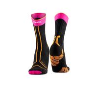 X-Socks Chaussettes de trail Trailrun Terraskin Expert Crew Noir/Rose fluo/Orange Taille 39-41