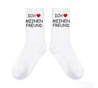 Chaussettes de Saint-Valentin Luxueuses pour Couples Vêtements d'Intérieur Confortables avec un Élégant Motif de Lettres Romantique (White, One Size)