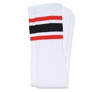 Chaussettes de skate, chaussettes de genou, 63,5 cm, taille 25 Rayures Blanc/Orange/Noir Style 3
