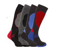 Chaussettes de Ski Lot de 4 Long Thermique Haute Performance Homme ( EU 39 - 45 ) - Multicolore