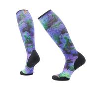Smartwool - Chaussettes de ski en laine de mérinos - Women'S Ski Targeted Cushion Electric Lotus Print OTC Socks Black pour Femme - Taille M - Noir Noir M