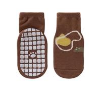 Chaussettes de sol pour bébé avec forte adhérence pour une utilisation en intérieur - Chaussettes de printemps 2025 - Joli dessin animé antidérapant pour apprendre à marcher, marron, M