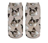 Chaussettes de sport Coton 36 - 40 Theme 3D chat grincheux Grumpy Cat [001]