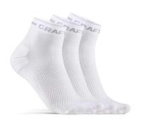 Craft Core Dry Mid Chaussettes De Running Pack De 3 - Blanc, Taille 43-45