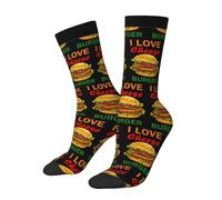 Chaussettes De Sport J'Adore Les Cheeseburgers Chaussettes De Compression Mode Chaussettess De Bureau Doux Chaussettess Hautes Pour Course À Pied Snowboard Randonnée 40 Cm