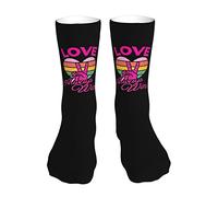 Chaussettes De Sport L'Amour Triomphe Toujours, Fierté Gay Lgbtq+ Chaussettes De Compression Mode Équipage Chaussettess Doux Chaussettess Sportif Pour Marche Course À Pied Gym 40 Cm