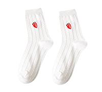 Chaussettes de sport légères en coton pour femme pour garder au chaud Motif fraise Pour intérieur ou extérieur Chaussures assorties, a, Taille unique