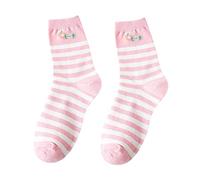 Chaussettes de sport légères en coton pour femme pour garder au chaud Motif fraise Pour intérieur ou extérieur Chaussures assorties, D, Taille unique